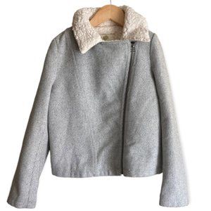 Sherpa Lined Gray Coat Girls 10